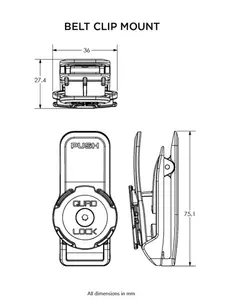 Nosilec telefona z nastavkom Quad Lock Belt/Backpack Clip Mount-2