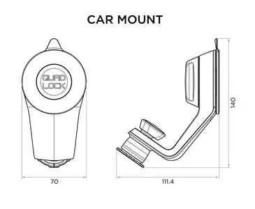 Uchwyt samochodowy na przednią szybę lub deskę rozdzielczą Quad Lock Windscreen/Dash Car Mount-2
