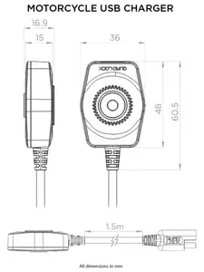 Carregador USB Quad Lock para motociclos-2