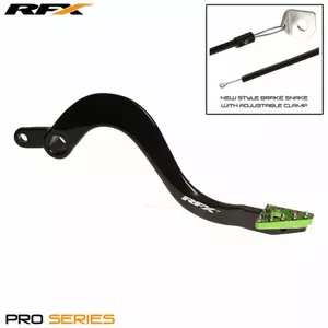 Dźwignia hamulca nożnego RFX Pro czarno zielona Kawasaki KXF 450 - FXRB2020199GN