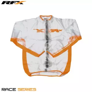 RFX Sport Junior giacca antipioggia arancione trasparente S (6-8) - FXWJ100YS55OR