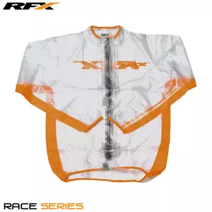 RFX Sport oranžová priehľadná bunda do dažďa XS - FXWJ104XS55OR