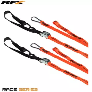 Sangles d'arrimage RFX série 1.0 Race (Orange/Noir) (Orange/Noir) avec boucle supplémentaire et clip mousqueton - FXTD3000055OR