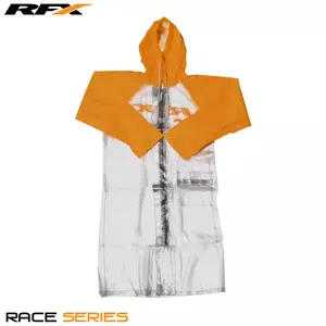 Płaszcz przeciwdeszczowy RFX Race pomarańczowo przezroczysty M - FXWJ206MD55OR