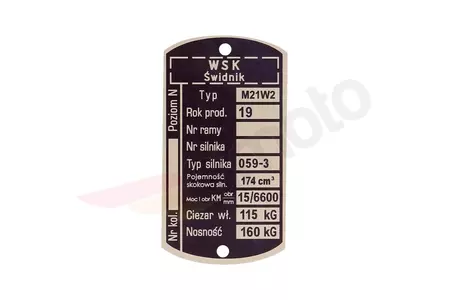 Výrobní štítek WSK 175 059-3 - 275065