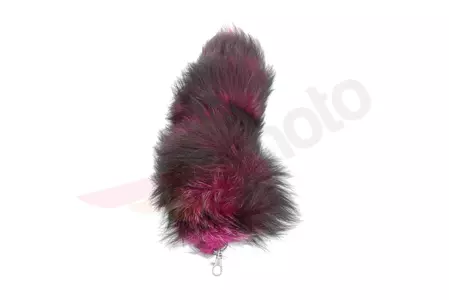 Cauda de raposa 30cm preta e cor-de-rosa-2
