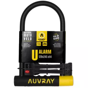 Auvray U-Lock con alarma 128 x 245 mm, diámetro del pasador 14 mm - UA128245AUV