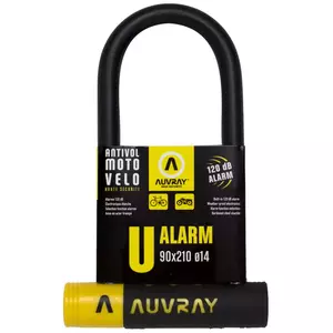 Auvray U-lås med alarm 90 x 210 mm, stiftdiameter 14 mm - UA90210AUV