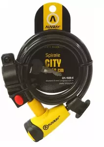 "Auvray City" 15 mm spiralė su užraktu ir rankena, ilgis 150 cm, skersmuo 15 mm - SPLK150AUV15