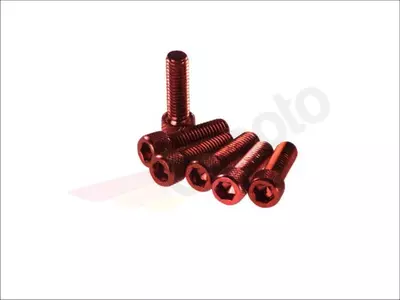 M8x25 cilindrični imbus vijak, crveni, 6 kom - VIC-TC825RJ