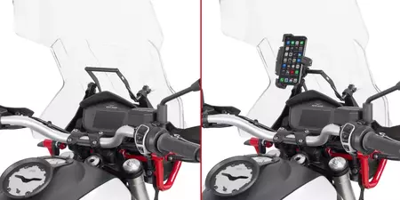 Barra transversal Kappa para montagem de suportes de telefone GPS Moto Guzzi V85 TT 2019-2020 - KFB8203