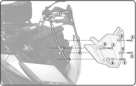 Διαγώνια μπάρα Kappa για τοποθέτηση υποδοχών τηλεφώνου GPS Yamaha MT-09 850 Tracer 2015-2017-2