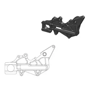 Bremssattel-Adapter Moto-Master für 220mm Scheibe hinten schwarz - 211108