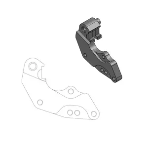 Adaptador de suporte de pinça de travão traseiro Moto-Master preto disco de 298 mm - 211056