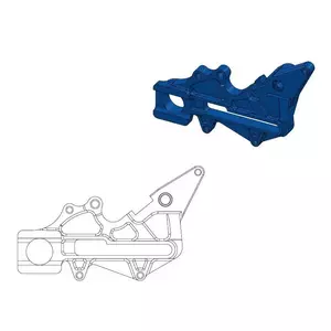 Adattatore porta pinza freno posteriore Moto-Master blu per disco da 220 mm - 211062