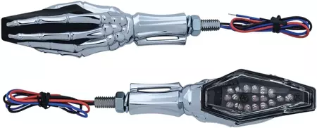 Kuryakyn Skelet hand chroom/zwart motor richtingaanwijzers - 2528