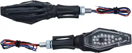 Kierunkowskazy motocyklowe Kuryakyn Skeleton Hand czarne - 2527