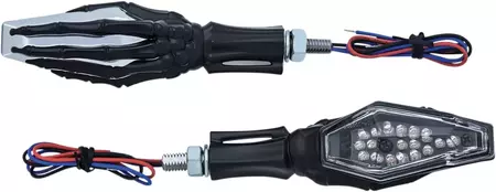Kuryakyn Skeleton Hand sinais de mudança de direção para motociclos preto/cromado - 2529