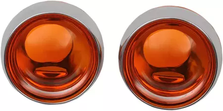 Kuryakyn blinkersskärmar för Harley Davidson orange med glödlampor-1