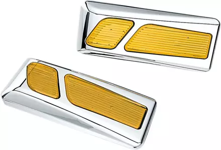 Voorkant Kuryakyn Honda Goldwing chromen schokdemper afdekkap lampjes met richtingaanwijzers - 7455