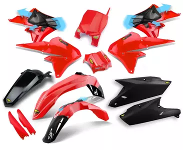 Cycra Powerflow Kit complet de plastic Yamaha negru/roșu