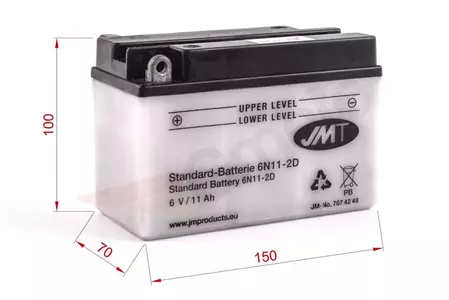 Batterijaansluiting 6V 11Ah JMT 6N11-2D-2