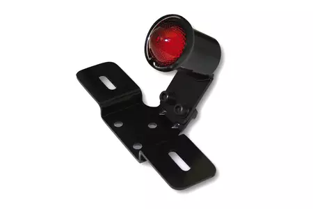 Feu arrière LED SHIN YO Old School TYP3, noir, verre rouge, avec support de plaque d’immatriculation - 255-064