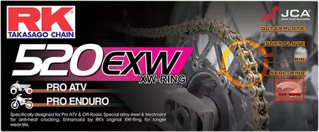 Vetoketju RK 520 EXW 120 avoin lukolla varustettuna - 520EXW-120-CL