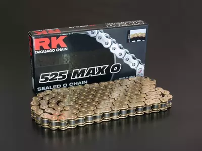 RK 525 Max-X 124 RX-rengas avoin vetoketju kultaisella suojuksella. - GG525MAX-O-124-CLF