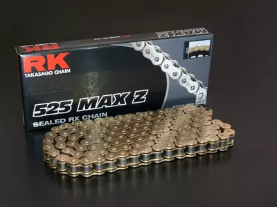 Łańcuch napędowy RK 525 Max-Z 104 RX-Ring otwarty z zakuwką złoty - GG525MAX-Z-104-CLF