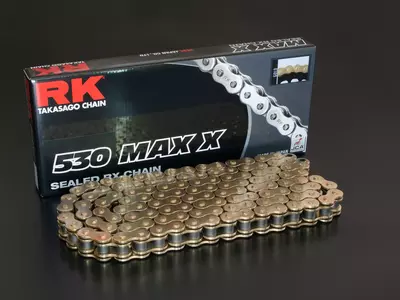 RK 530 Max-X 100 RX-Ring cadena de transmisión abierta con tapa dorada - GG530MAX-X-100-CLF