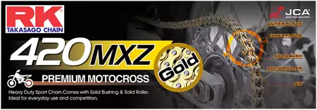 Drivkedja RK 420 MXZ 100 öppen med lås i guld - GB420MXZ-100-CL