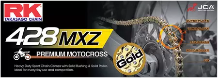 Αλυσίδα κίνησης RK 428 MXZ 100 ανοιχτή με κούμπωμα χρυσό - GB428MXZ-100-CL