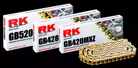 Piedziņas ķēde RK 428 MXZ 74 atvērta ar aizdari zelta krāsā - GB428MXZ-74-CL