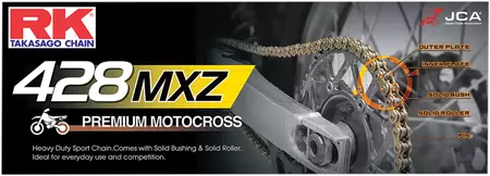Αλυσίδα κίνησης RK 428 MXZ 92 ανοιχτή με κούμπωμα χρυσό - GB428MXZ-92-CL
