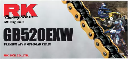 Łańcuch napędowy RK 520 EXW 104 XW-Ring otwarty z zapinką złoty - GB520EXW-104-CL