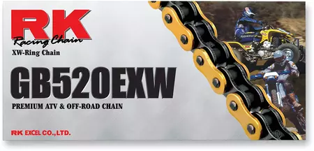 Piedziņas ķēde RK 520 EXW 120 XW-Ring atvērta ar stiprinājumu zelta krāsā - GB520EXW-120-CL