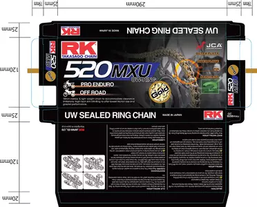 Łańcuch napędowy RK 520 MXU 110 UW-Ring otwarty z zapinką złoty-2