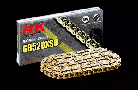 Łańcuch napędowy RK 520 XSO 74 RX-Ring otwarty z zakuwką złoty - GB520XSO-74-CLF