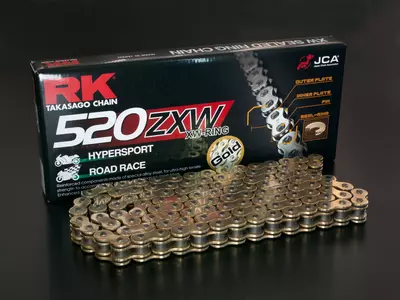 Hajtáslánc RK 520 ZXW 100 XW-Ring nyitott arany csipkével - GB520ZXW-100-CLF