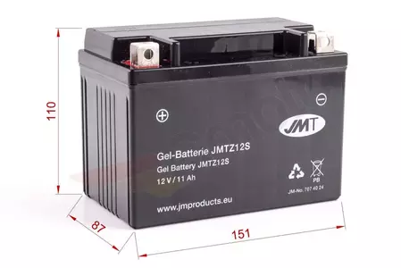 Batteria al gel 12V 11 Ah JMT YTZ12S (WPZ12S)-2