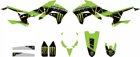 Monster Energy Kawasaki D'Cor Visuals klistermärkesuppsättning-2