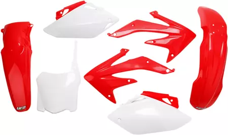 Komplet plastików UFO Honda CRF 450 08 biały czerwony OEM - HOKIT110B999