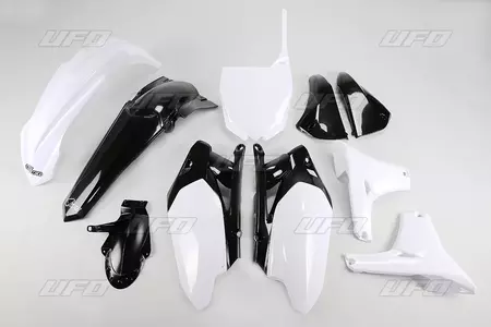 Комплект пластмаси UFO Yamaha YZF 450 черни и бели - YAKIT317E999W