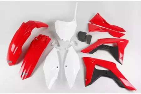 Komplet plastike s pokrovi za zračni filter UFO Honda CRF 450 17 rdeča bela - HOKIT123999
