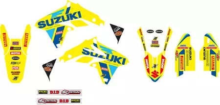 Conjunto de autocolantes e capa de assento Blackbird Factory Team Suzuki KSRT 2022 - 8316R9