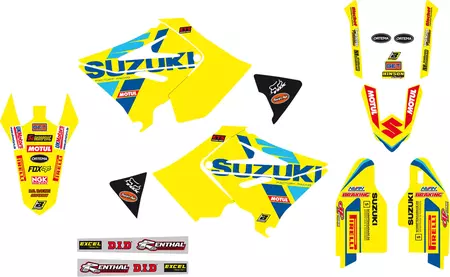 Blackbird Factory Team Suzuki KSRT 2022 uzlīmju komplekts + sēdekļa pārvalks - 8321R9