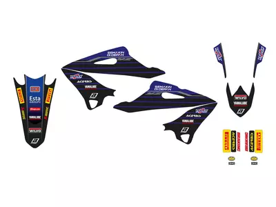 Aufklebersatz + Sitzbezug Blackbird Factory Team Yamaha 2022 - 8250R11