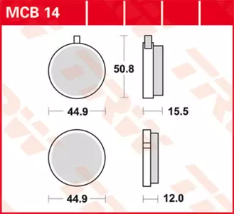 Pastilhas de travão TRW Lucas MCB 14 (2 unid.) - MCB14