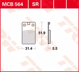 TRW Lucas MCB 564 SR bromsbelägg (2 st.) - MCB564SR